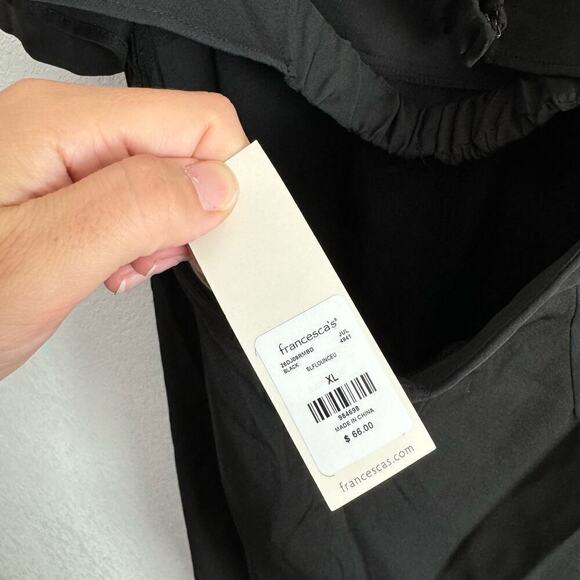 NEW NWT Francesca’s Luciana Strapless Elastic Back Wide Leg Jumpsuit Black XL - Picture 13 of 13